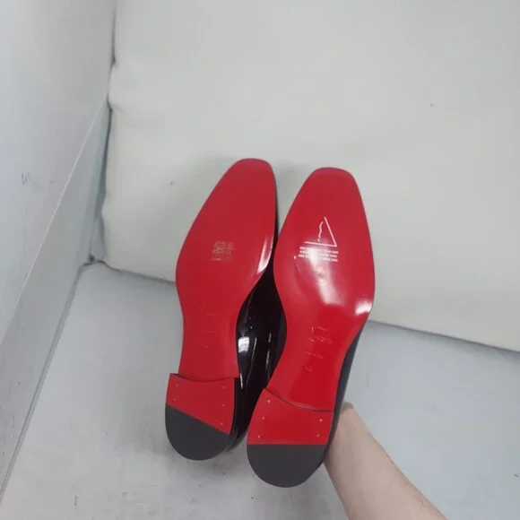 Christian Louboutin MENS Dandelion Black Patent Loafer Shoe
